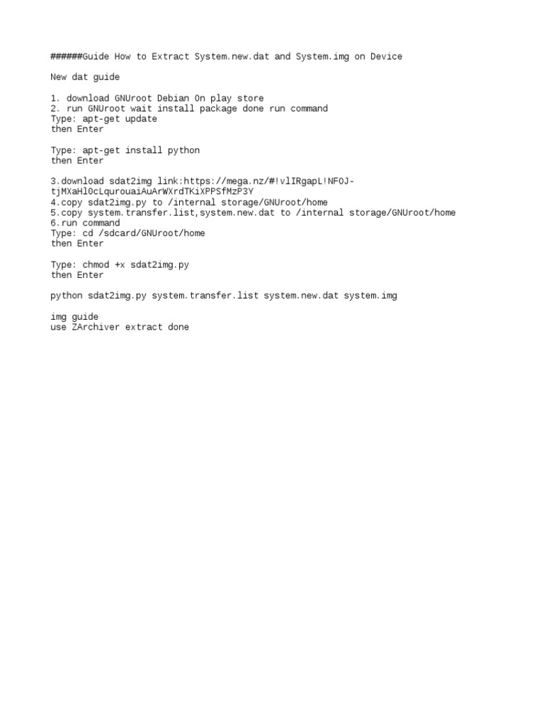 Guide Extract New Dat And Img On Device | PDF