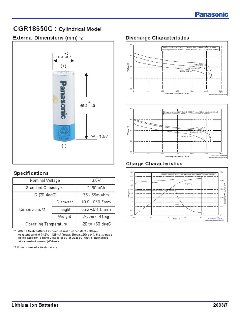 Schema Acumulator CGR18650C PDF | PDF