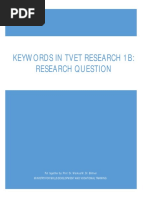 Keywords in Tvet Research 1B: Research Question