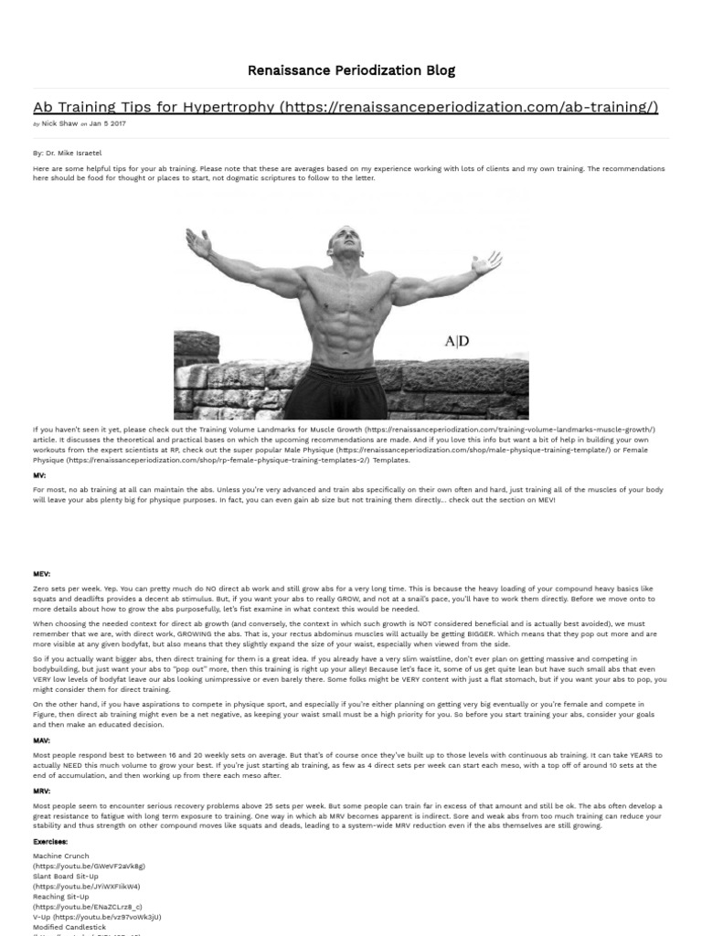 Training Tips For Hypertrophy Renaissance Periodization Strength