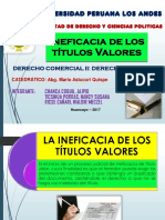 Ineficacia de Los Títulos Valores - Grupal