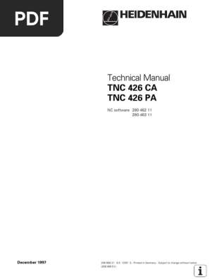 TNC 426 CAPA Technical Manual | PDF | Programmable Logic
