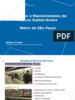 Operacion y Manteniemiento en Vias Subterraneas Metro Sao Paulo