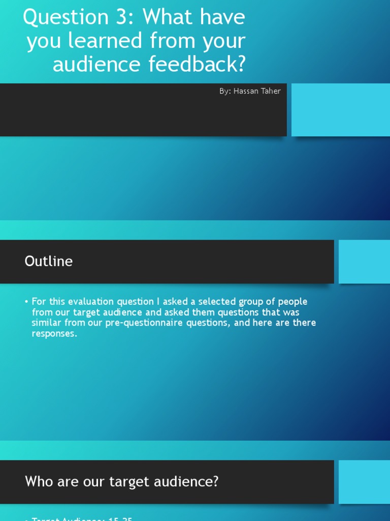Evaluation Question 3 | PDF | Target Audience | Narrative