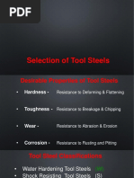 Selection of Tool Steels