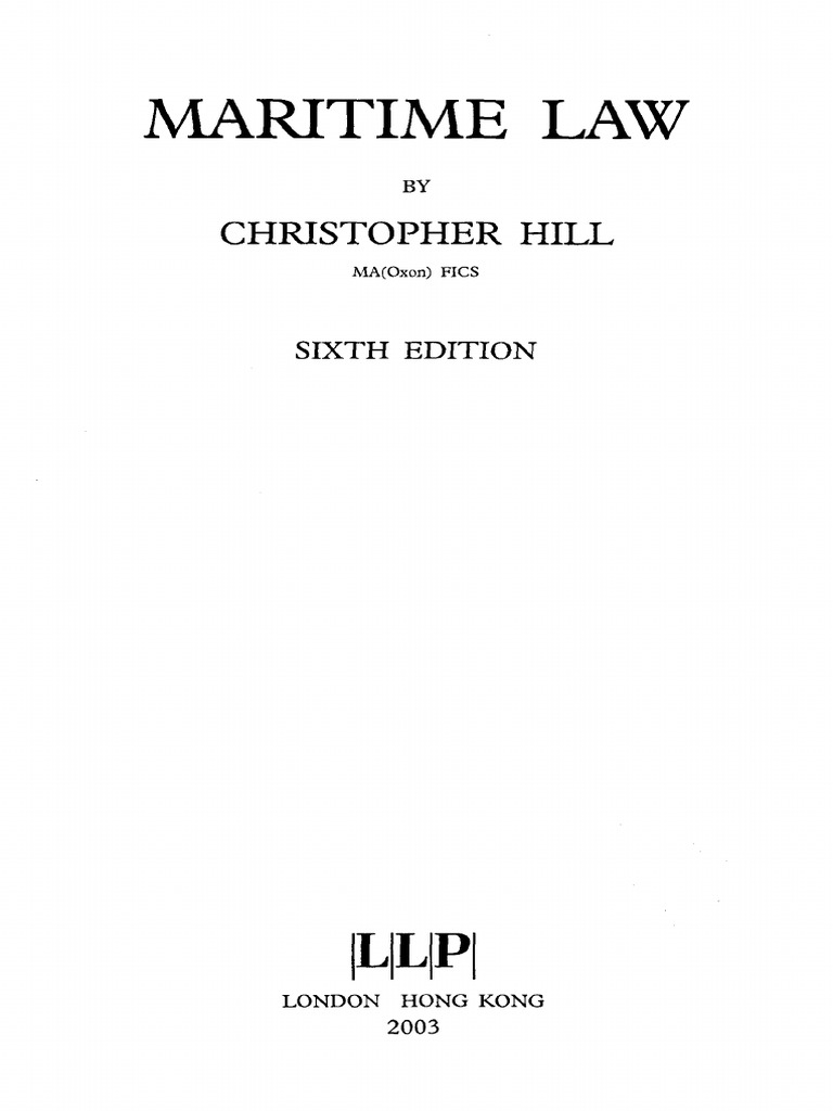 Maritime Law Christopher Hill Download Free PDF Marine Salvage Admiralty Law