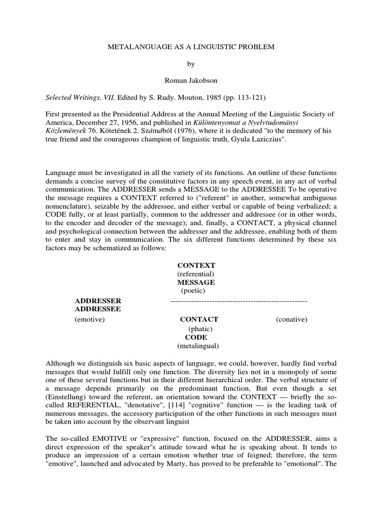 Linguistic Functions Explored | PDF | Linguistics | Semantics