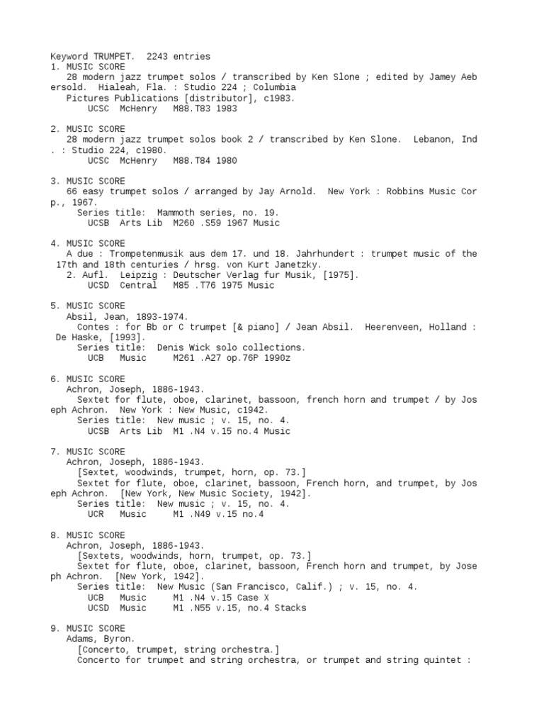 Trumpet Herz Und Mund Und Tat Und Leben Bwv 147 Bach Cantata