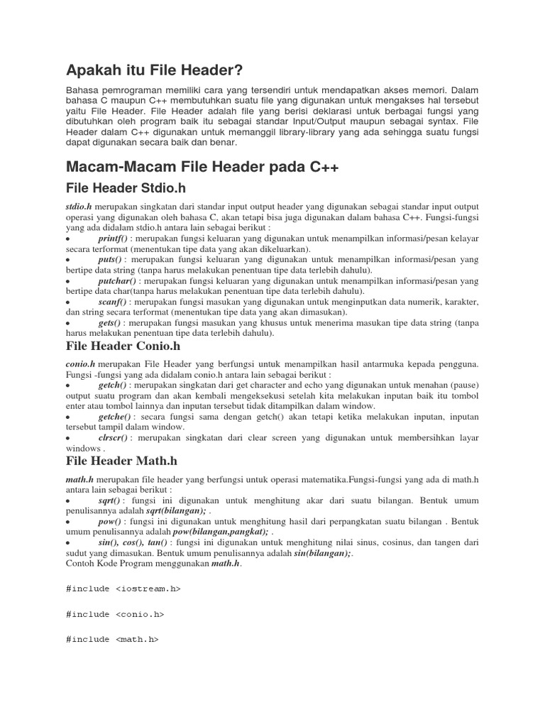 Apakah Itu File Header | PDF | Komputer | Teknologi & Rekayasa