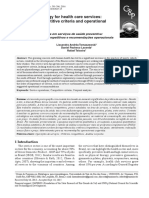 Operations Strategy For Health Care Services: Analysis of Competitive Criteria and Operational Recommendations