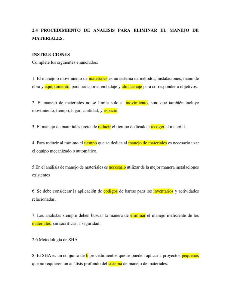 2.4 Procedimiento De Análisis Para Eliminar El Manejo De