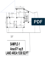 Sample-1 Area:671 SQ - FT Land Area:1338 SQ FT: 8' Wide Dead Set Back 5'