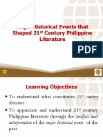 1 Major Historical Events That Shaped 21st Century Philippine Literature