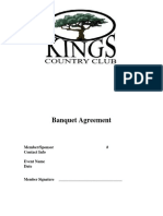 Banquet Agreement: Member/Sponsor # Contact Info Event Name Date