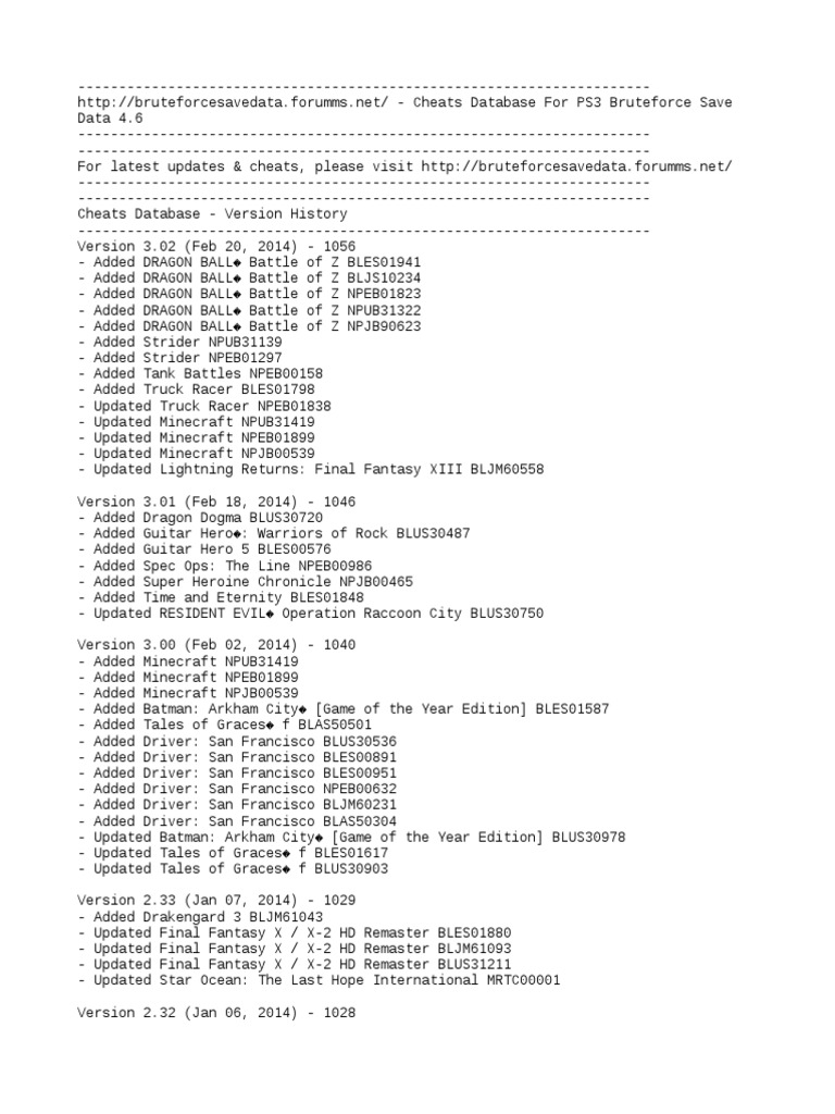 Cheatsdb Bsd Version Pdf Wwe Sports