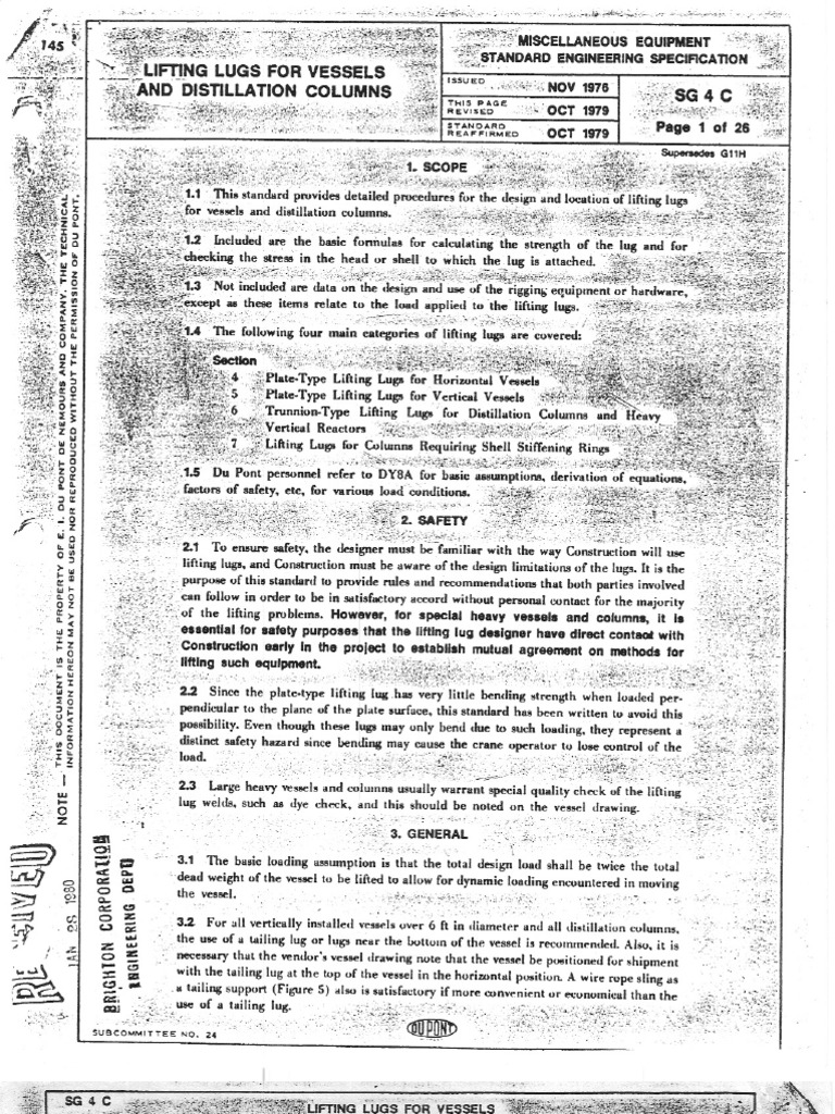 Dupont Design of Trunnions 1979