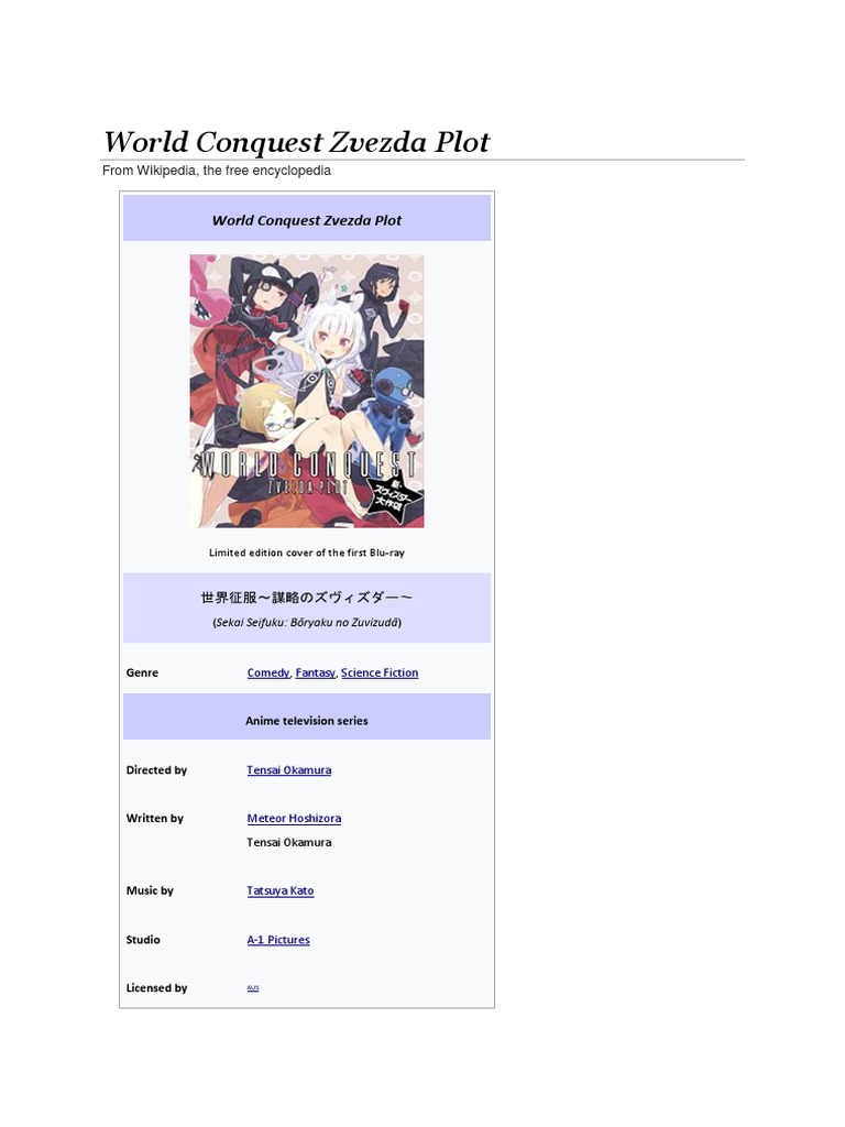 World Conquest Zvezda Plot Manga Anime