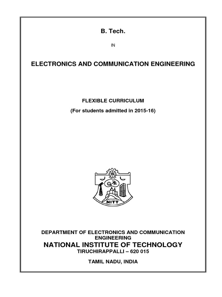 NIT Trichy ECE B.Tech Curriculum 2015-16 | PDF | Stochastic Process ...