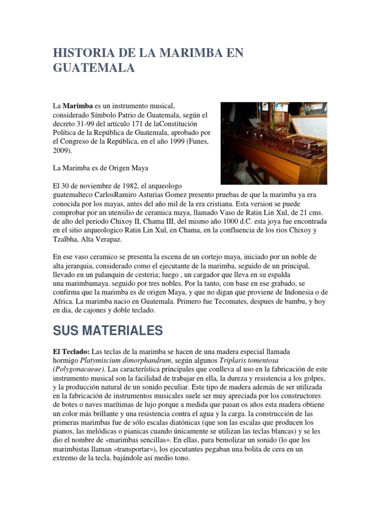Historia de La Marimba en Guatemala