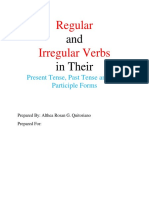 Regular Irregular Verbs: and in Their