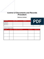 Control of Documents and Records Template