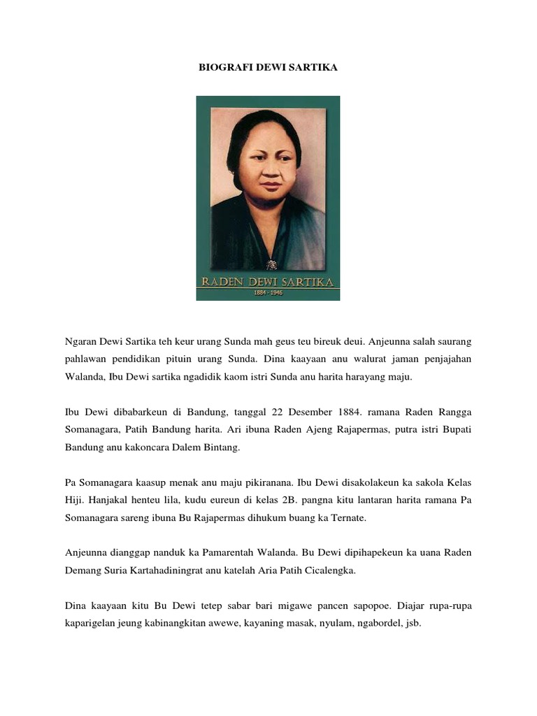 Biografi Bahasa Sunda Pahlawan Jawa Barat Gudang Materi Online  Riset