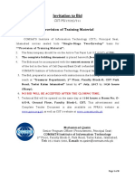 Invitation To Bid: Provision of Training Material