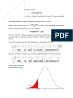 Normal Probabilities and Percentiles in a Spreadsheet