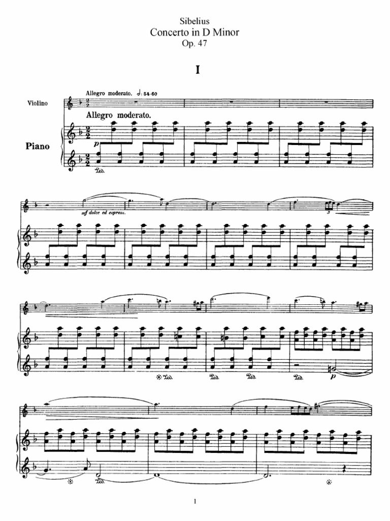 fjer hørbar Turist Sibelius Violin Concerto in D Op.47 | PDF