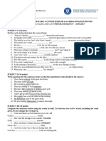 Limba Engleza - Subiecte Scris Testare Bilingv 2015 PDF