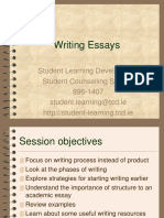 Writing Essays: Student Learning Development Student Counselling Service 896-1407 Student - Learning@tcd - Ie