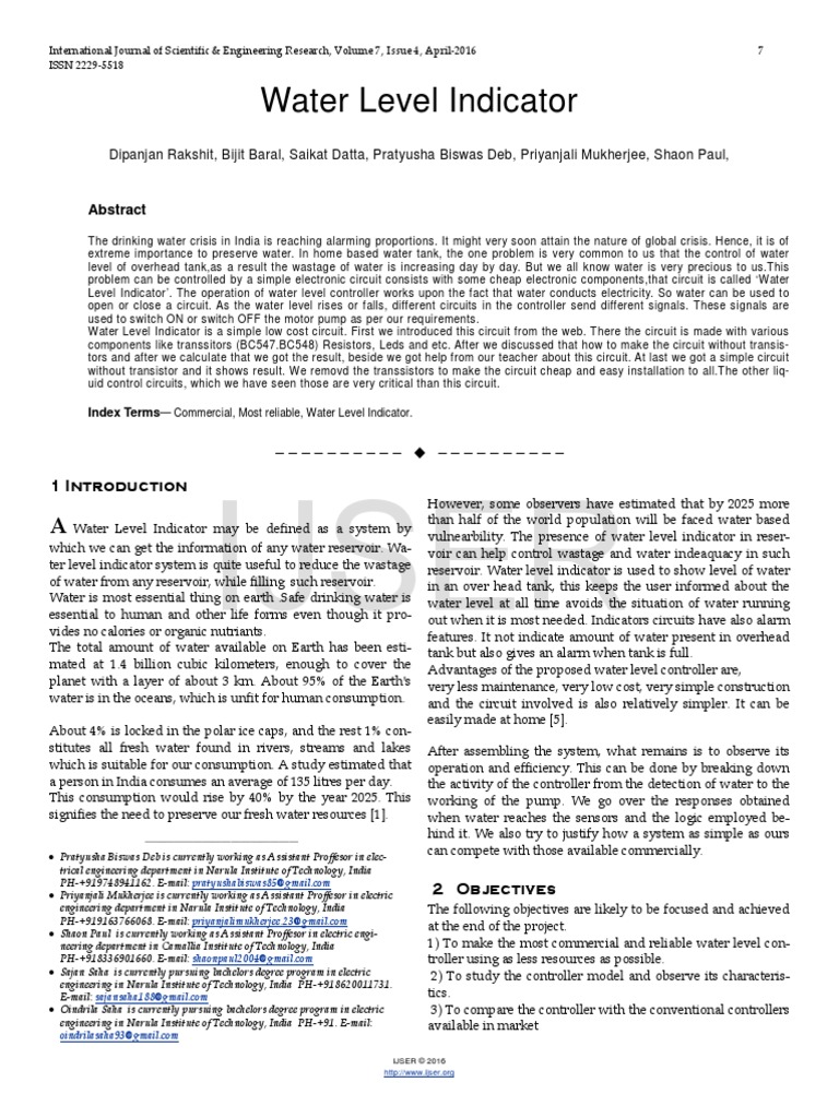 WaterLevelIndicator.pdf Electronic Circuits Voltage