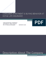 Consumer Investment & Buying Behavior at Kotak Life Insurance
