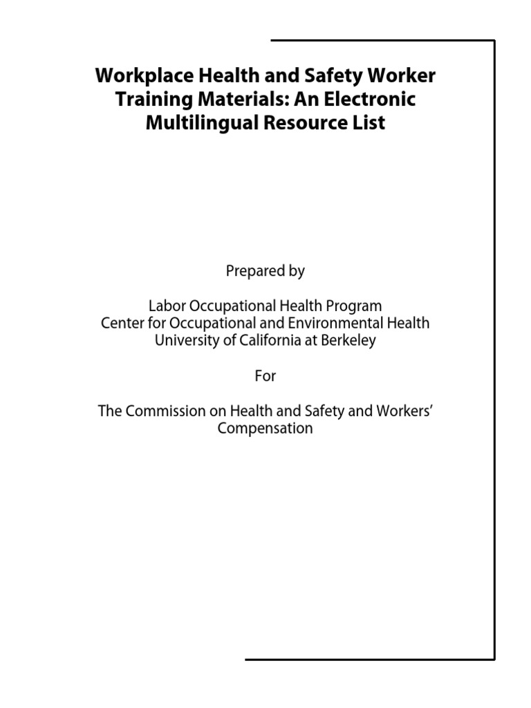 Multilingual Workplace Safety Training Resources | PDF | Occupational ...