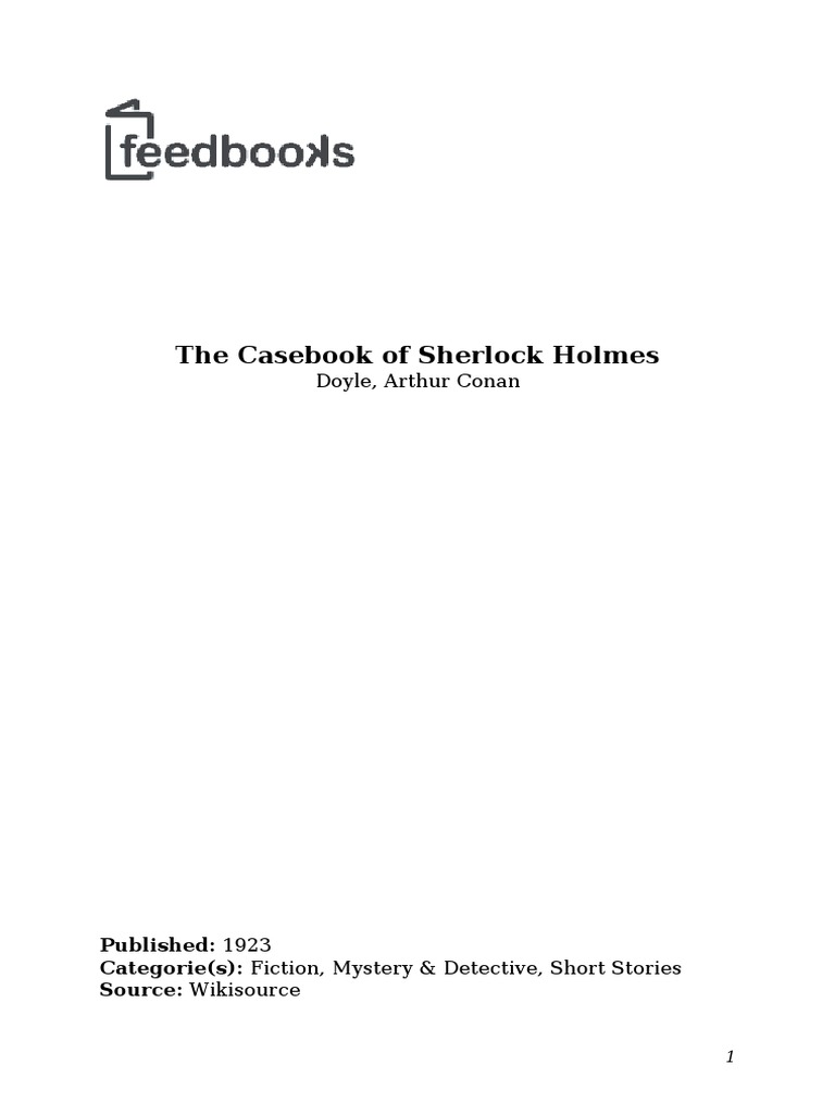 Arthur Conan Doyle - The Casebook of Sherlock Holmes | PDF | Dr. Watson ...