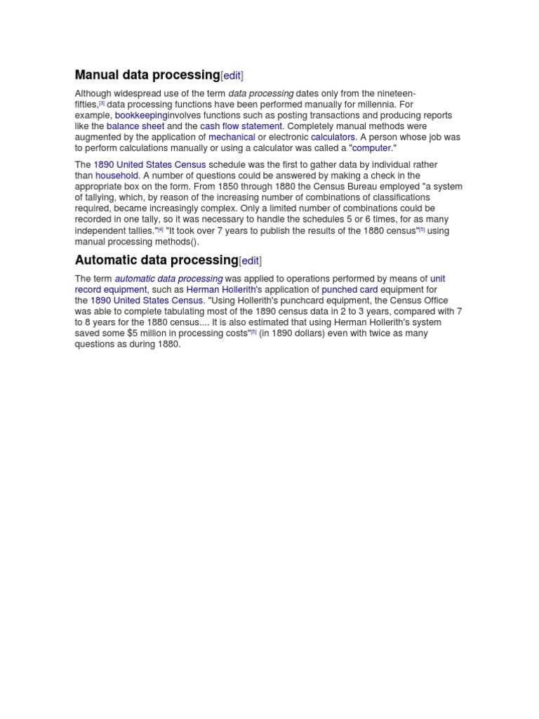 Manual Data Processing | PDF