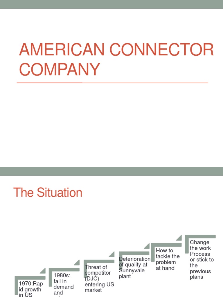 American Connector Company Presentation PDF Strategic Management