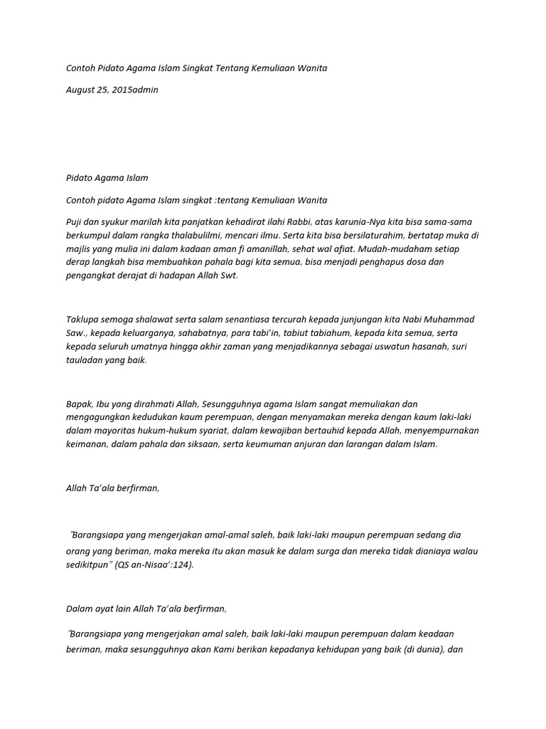 Contoh Pidato Tentang Agama Mosaicone