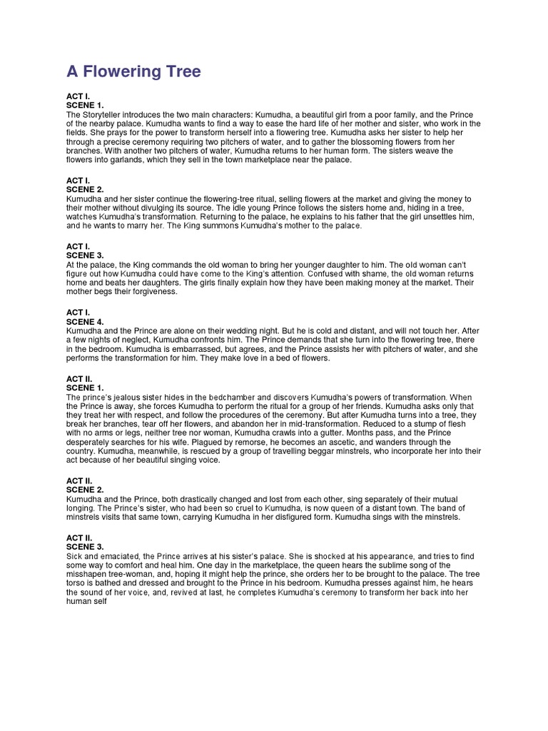 A Flowering Tree Notes | PDF | Folklore | Poetry