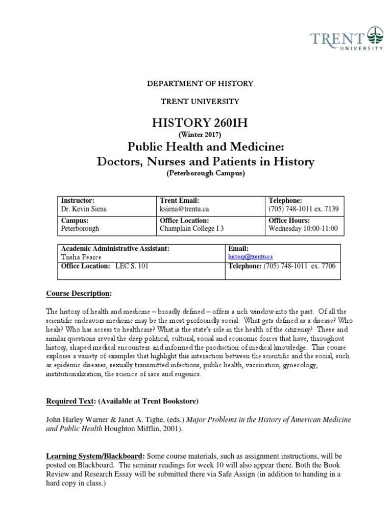 History of Public Health and Medicine | PDF | Academic Integrity | Medicine