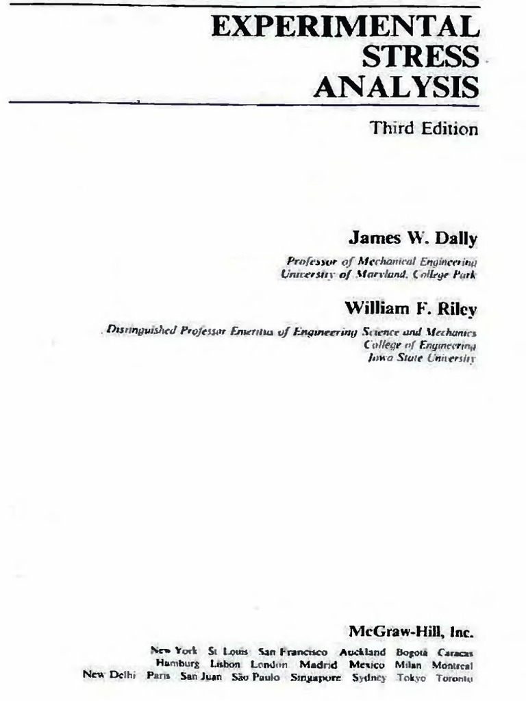 James W. Dally, William F. Riley-Experimental Stress Analysis by ...