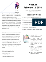 Week of February 12, 2018: Vocabulary Words