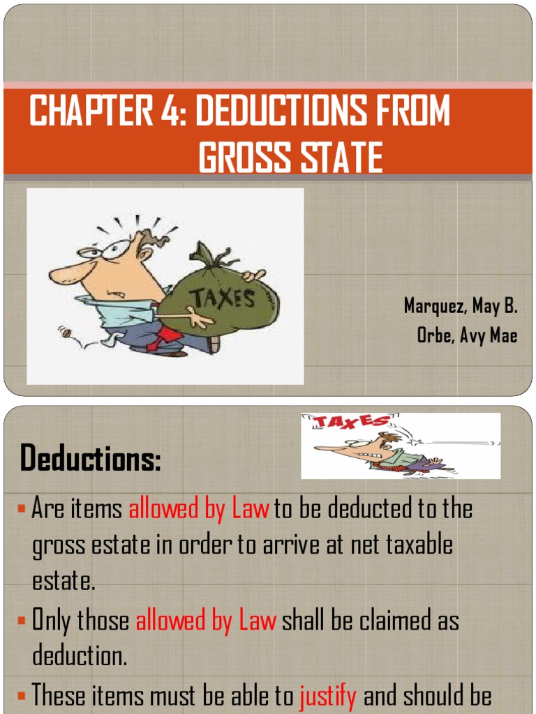 Chapter 4 Deductions From Gross Estate Tax Deduction Debt