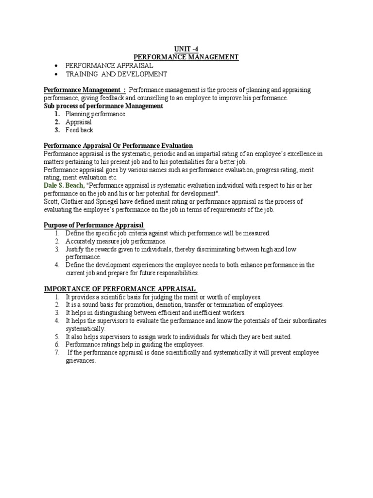 UNIT 4.docx-1 | PDF | Performance Appraisal | Learning