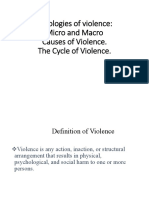 Typologies - Micro and Macro Violence - Cycle of Violence