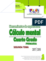 2o Exploración Febrero 2018 -Cálculo Mental- (4o Primaria)