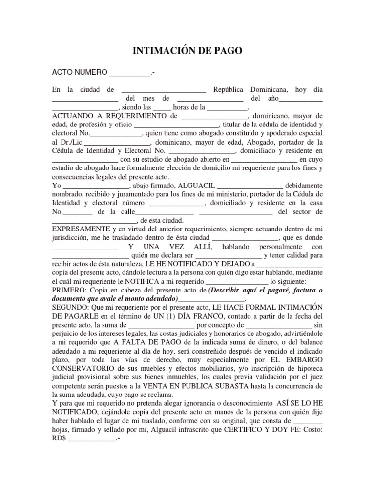 Modelo Carta Documento Intimacion De Pago Factura Argentina Noticias
