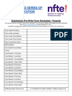 The World Series of Innovation: Submission Pre-Write Form Worksheet / Prewrite