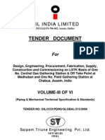 OIL INDIA LIMITED TENDER FOR PIPING SPECIFICATIONS