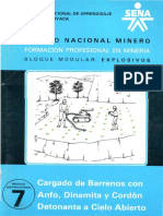 Cargado de Barrenos Con Anfo, Dinamita y Cordon Detonante A Cielo Abierto
